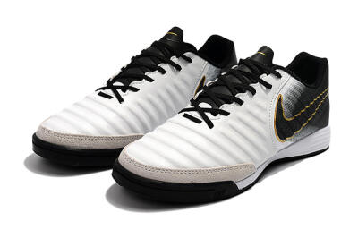 Nike Tiempo Ligera 4 IC Low-Tops Soccer Shoes - White/Black/Gold