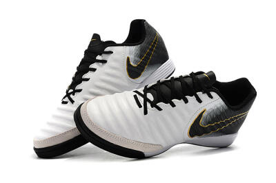 Nike Tiempo Ligera 4 IC Low-Tops Soccer Shoes - White/Black/Gold