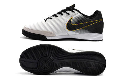 Nike Tiempo Ligera 4 IC Low-Tops Soccer Shoes - White/Black/Gold