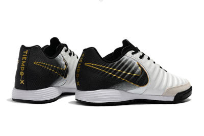 Nike Tiempo Ligera 4 IC Low-Tops Soccer Shoes - White/Black/Gold