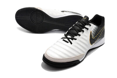 Nike Tiempo Ligera 4 IC Low-Tops Soccer Shoes - White/Black/Gold