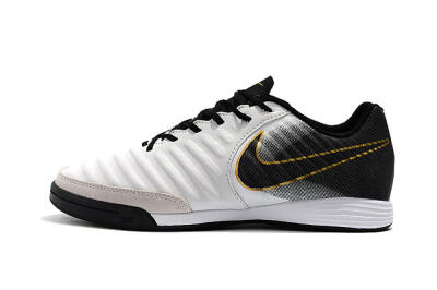 Nike Tiempo Ligera 4 IC Low-Tops Soccer Shoes - White/Black/Gold