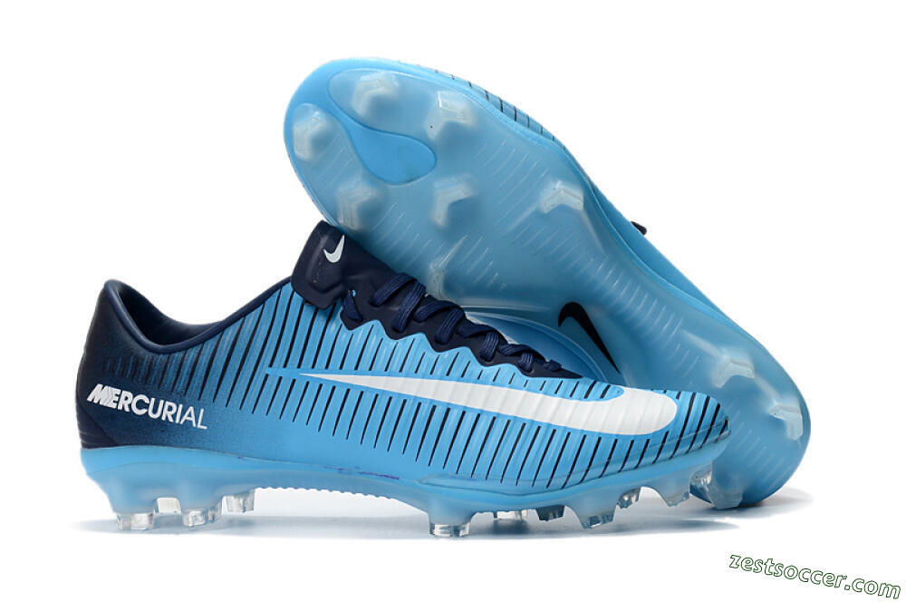 Nike Mercurial Vapor 11 FG Low-Tops Soccer Cleats - Blue/White/Black 0