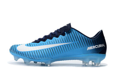 Nike Mercurial Vapor 11 FG Low-Tops Soccer Cleats - Blue/White/Black
