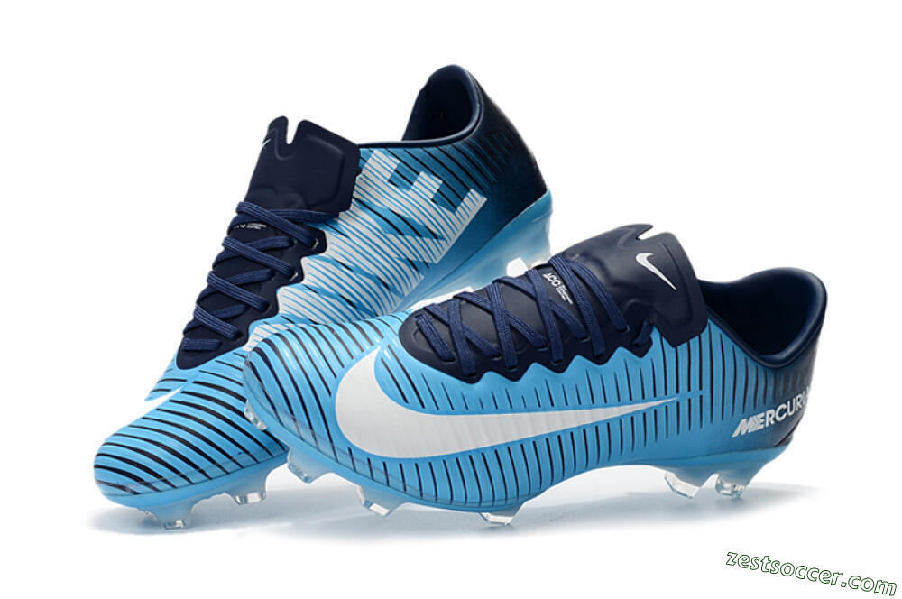 Nike Mercurial Vapor 11 FG Low-Tops Soccer Cleats - Blue/White/Black 6