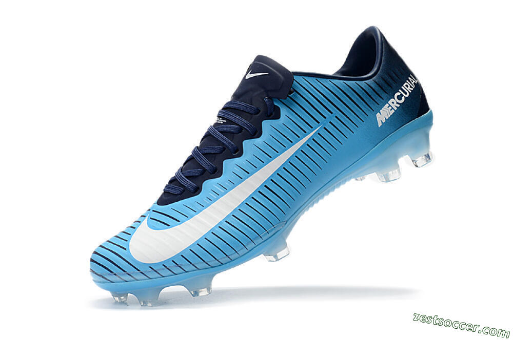 Nike Mercurial Vapor 11 FG Low-Tops Soccer Cleats - Blue/White/Black 8
