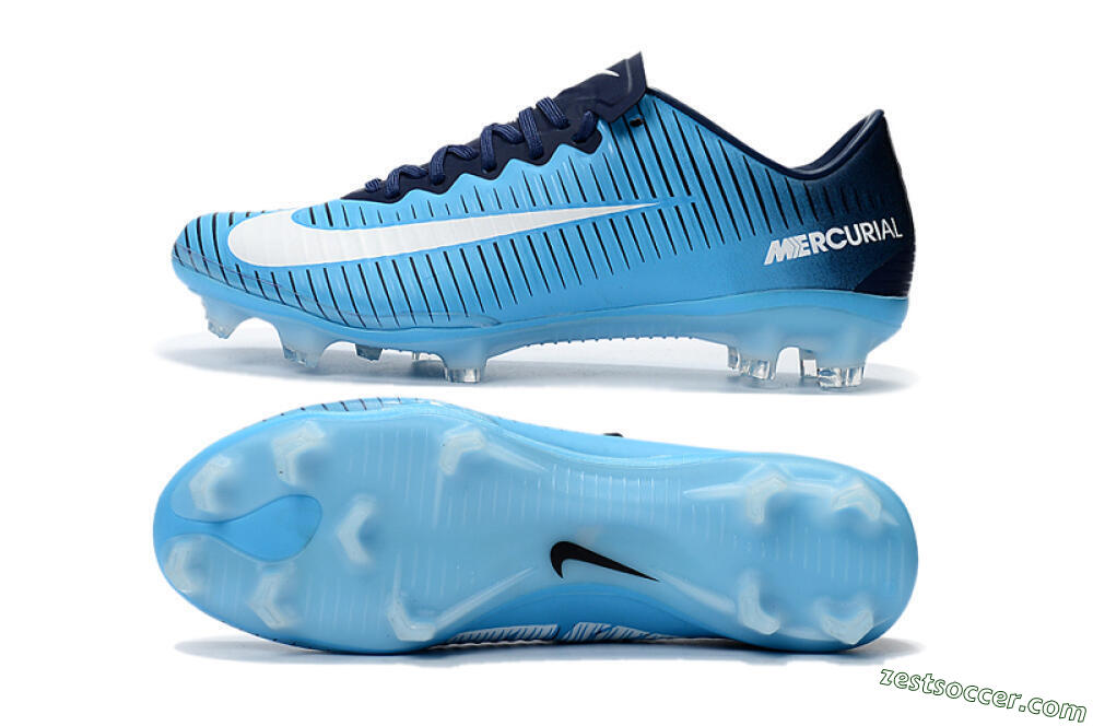 Nike Mercurial Vapor 11 FG Low-Tops Soccer Cleats - Blue/White/Black 1