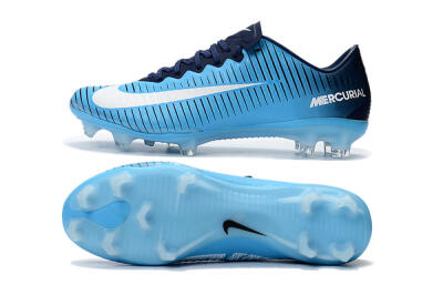 Nike Mercurial Vapor 11 FG Low-Tops Soccer Cleats - Blue/White/Black