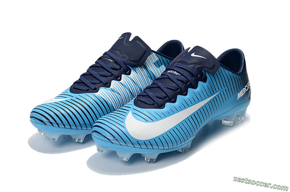 Nike Mercurial Vapor 11 FG Low-Tops Soccer Cleats - Blue/White/Black 5