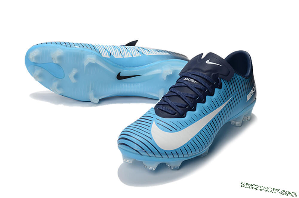 Nike Mercurial Vapor 11 FG Low-Tops Soccer Cleats - Blue/White/Black 3