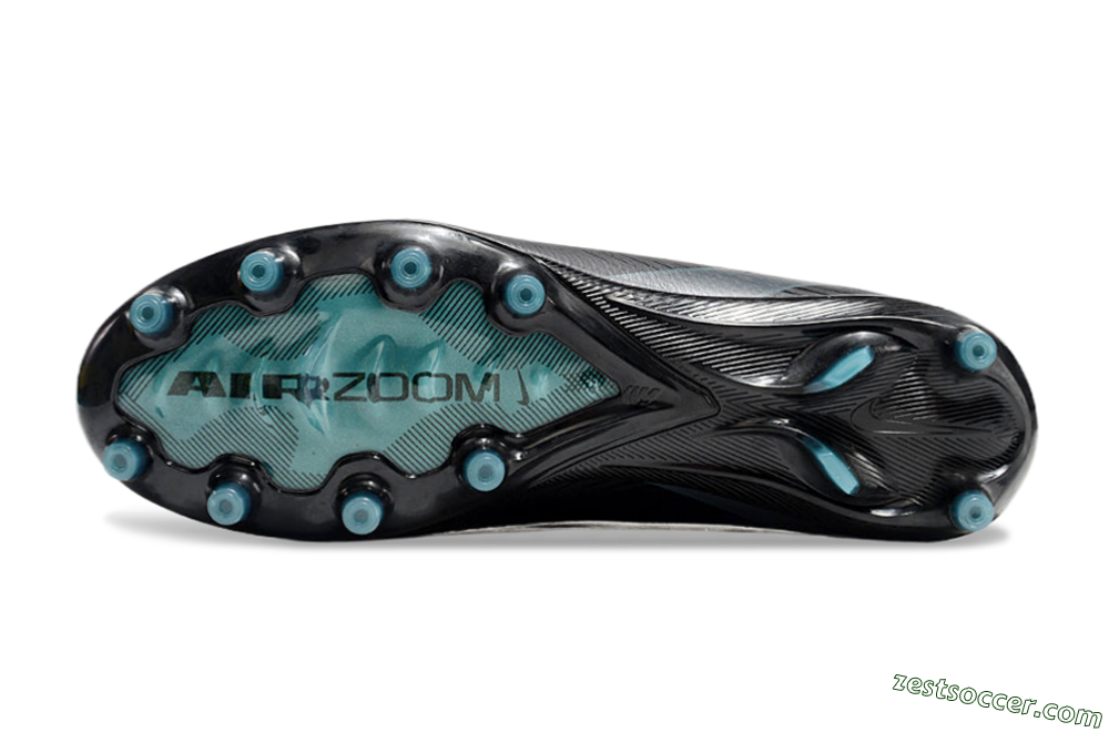 Nike Air Zoom Mercurial Vapor 16 Elite AG Low-Tops Soccer Cleats - Black/Grey/Blue 4