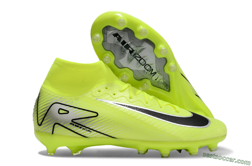 Nike Air Zoom Mercurial Superfly 10 Elite AG High-Tops Soccer Cleats - Yellow/Silver/Black 0