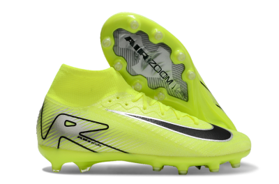 Nike Air Zoom Mercurial Superfly 10 Elite AG High-Tops Soccer Cleats - Yellow/Silver/Black