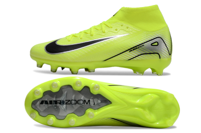 Nike Air Zoom Mercurial Superfly 10 Elite AG High-Tops Soccer Cleats - Yellow/Silver/Black