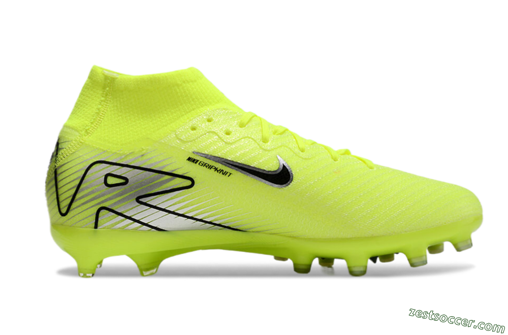 Nike Air Zoom Mercurial Superfly 10 Elite AG High-Tops Soccer Cleats - Yellow/Silver/Black 6