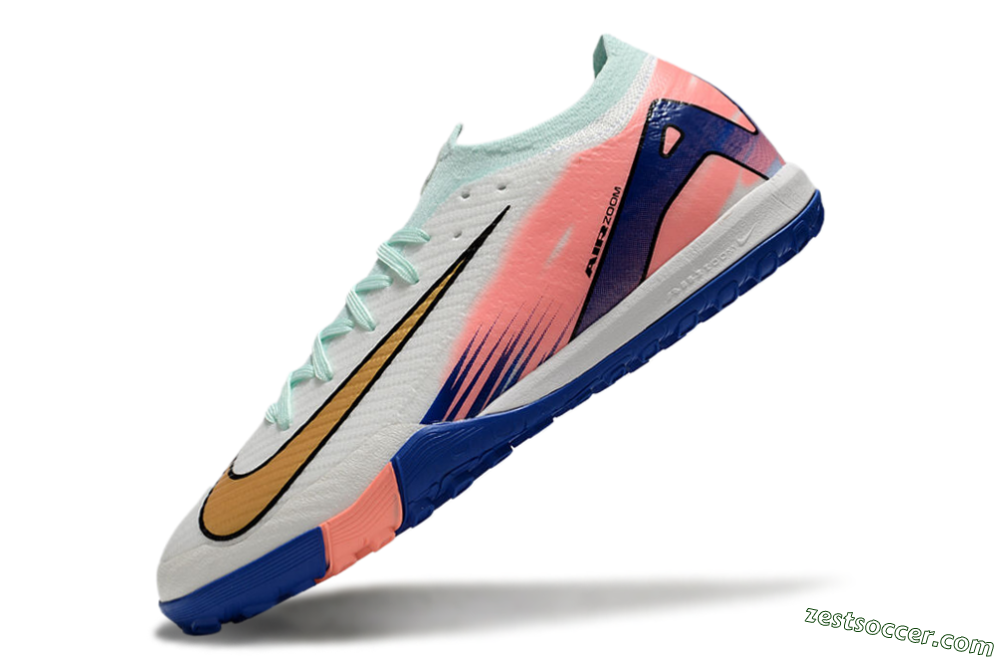 Nike Air Zoom Mercurial Vapor 16 Elite TF Low-Tops Soccer Shoes - Jade/Pink/Blue 5
