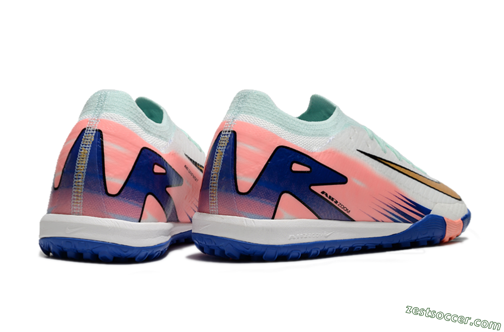 Nike Air Zoom Mercurial Vapor 16 Elite TF Low-Tops Soccer Shoes - Jade/Pink/Blue 6