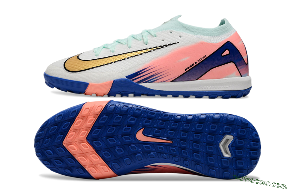 Nike Air Zoom Mercurial Vapor 16 Elite TF Low-Tops Soccer Shoes - Jade/Pink/Blue 1