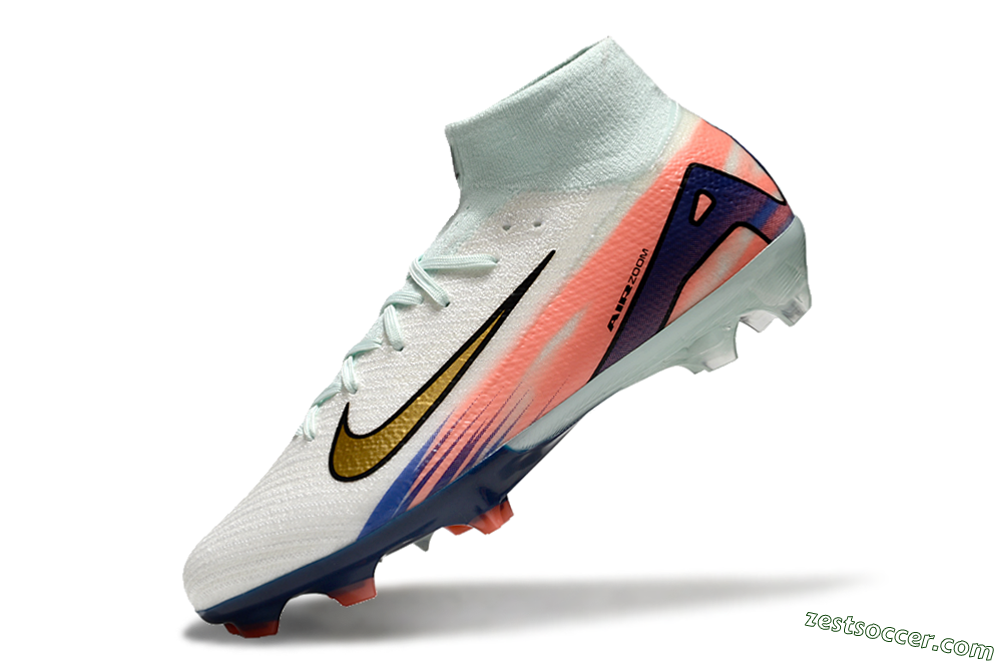 Nike Air Zoom Mercurial Superfly10 Elite FG High-Tops Soccer Cleats - Jade/Pink/Blue 5