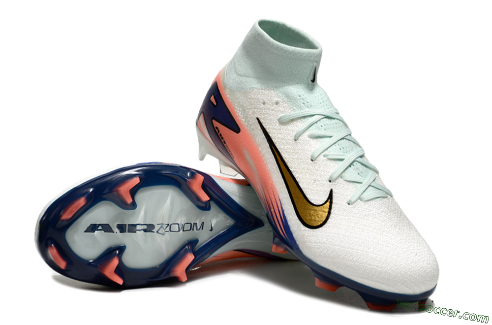 Nike Air Zoom Mercurial Superfly10 Elite FG High-Tops Soccer Cleats - Jade/Pink/Blue 3