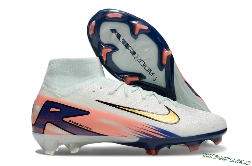 Nike Air Zoom Mercurial Superfly10 Elite FG High-Tops Soccer Cleats - Jade/Pink/Blue 0