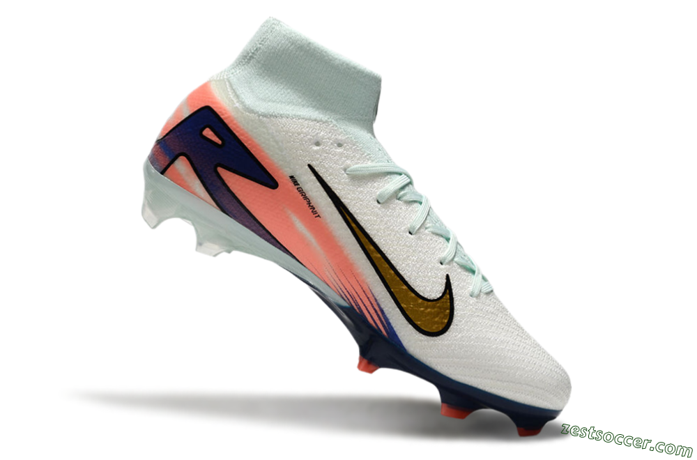 Nike Air Zoom Mercurial Superfly10 Elite FG High-Tops Soccer Cleats - Jade/Pink/Blue 4