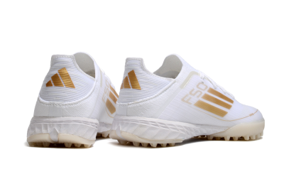 Kids Adidas F50 Elite TF Low-Tops Soccer Shoes - White/Gold