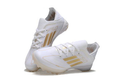 Kids Adidas F50 Elite TF Low-Tops Soccer Shoes - White/Gold