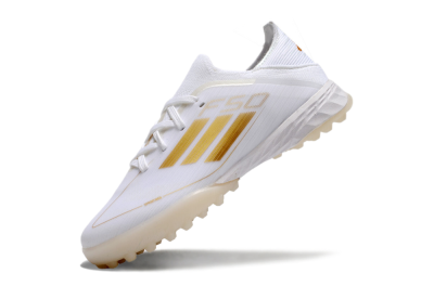 Kids Adidas F50 Elite TF Low-Tops Soccer Shoes - White/Gold