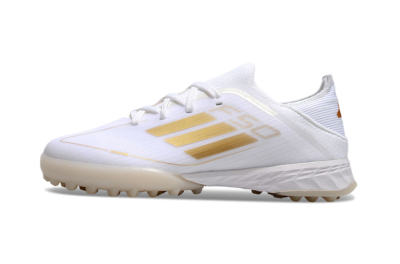 Kids Adidas F50 Elite TF Low-Tops Soccer Shoes - White/Gold