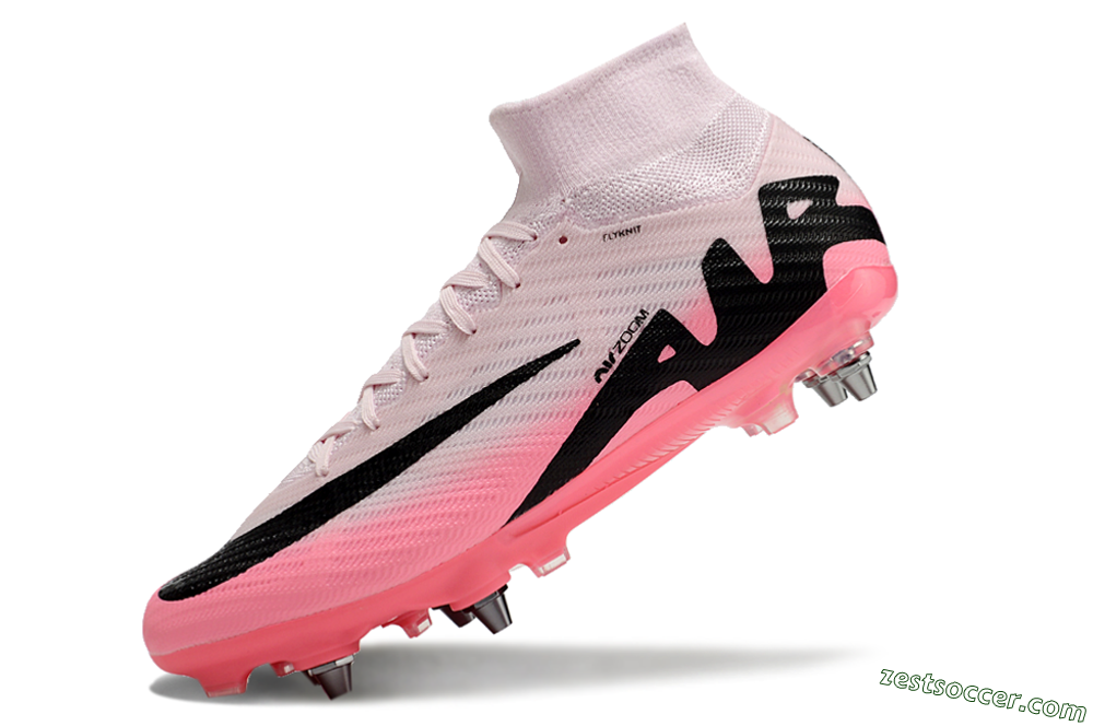 Nike Air Zoom Mercurial Superfly 9 Elite SG High-Tops Soccer Cleats - Pink/Black 6