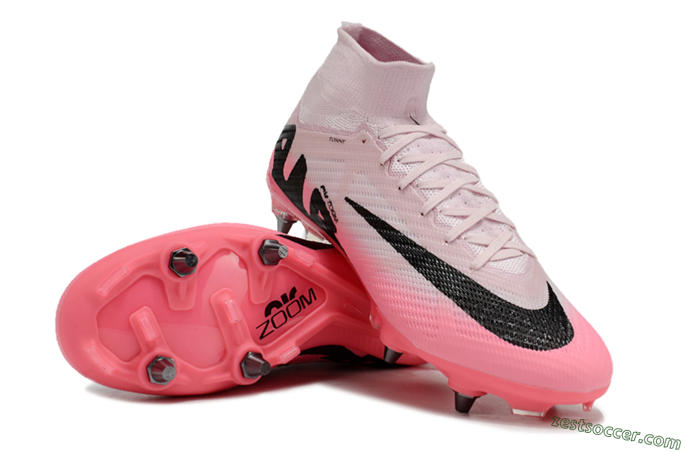 Nike Air Zoom Mercurial Superfly 9 Elite SG High-Tops Soccer Cleats - Pink/Black 4