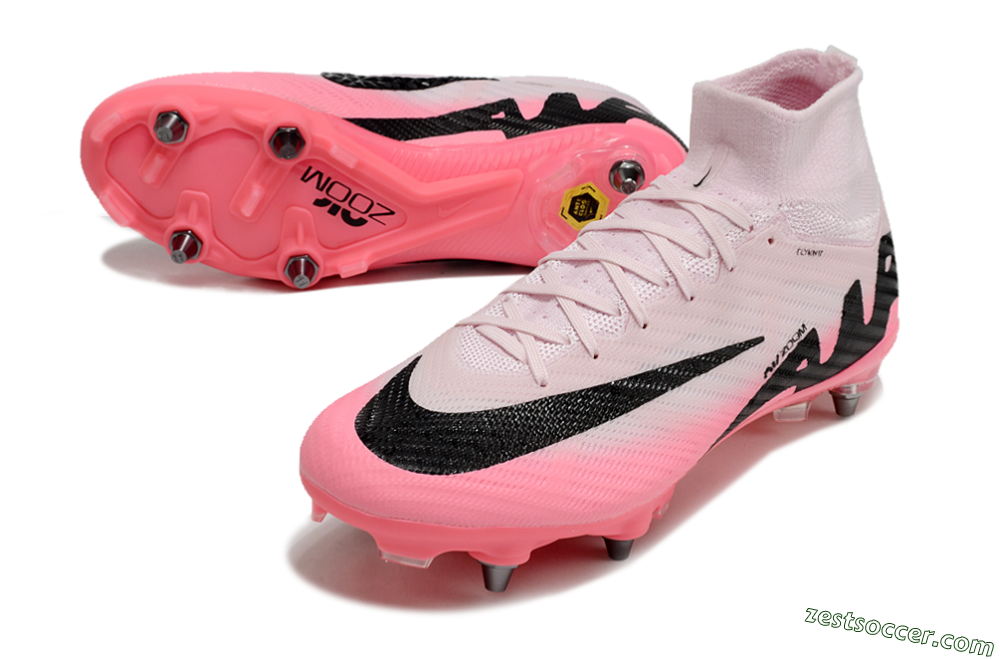 Nike Air Zoom Mercurial Superfly 9 Elite SG High-Tops Soccer Cleats - Pink/Black 3