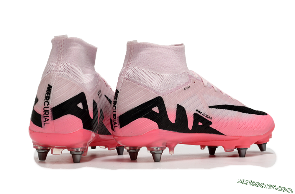 Nike Air Zoom Mercurial Superfly 9 Elite SG High-Tops Soccer Cleats - Pink/Black 7