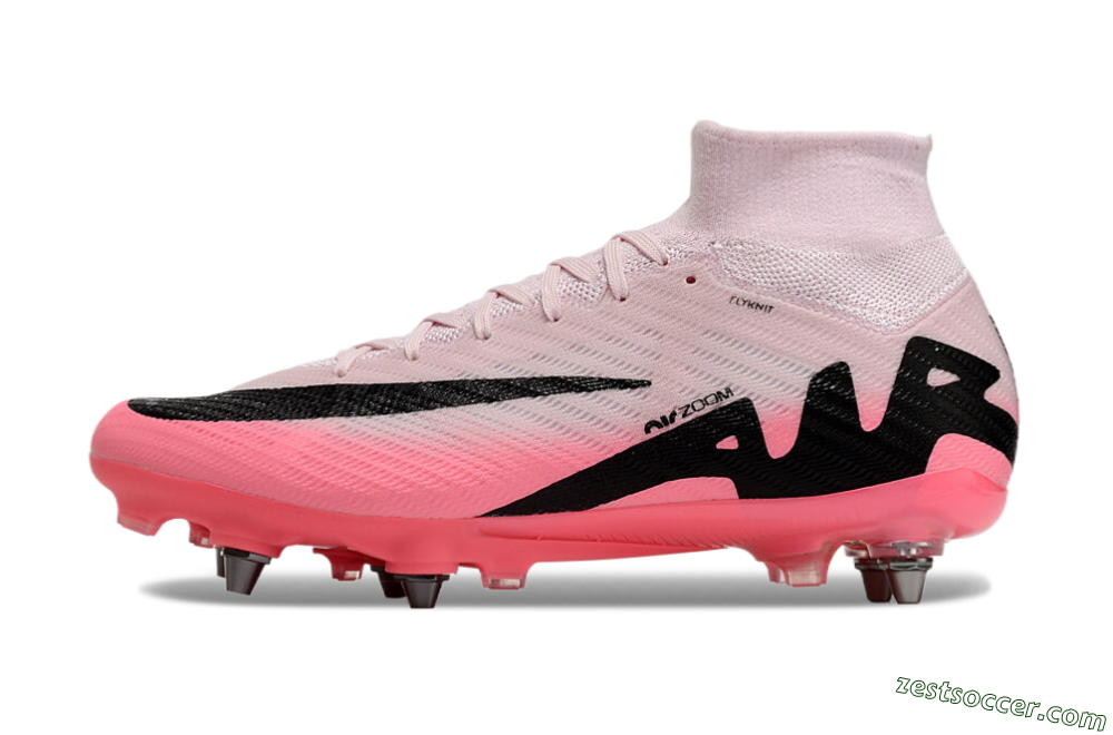Nike Air Zoom Mercurial Superfly 9 Elite SG High-Tops Soccer Cleats - Pink/Black 2