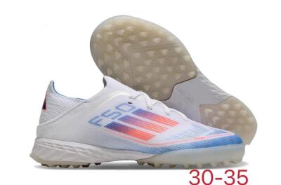 Kids Adidas F50 Elite TF Low-Tops Soccer Shoes - White/Blue/Orange