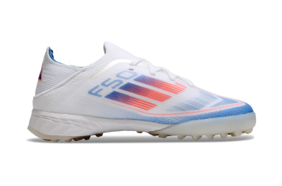 Kids Adidas F50 Elite TF Low-Tops Soccer Shoes - White/Blue/Orange