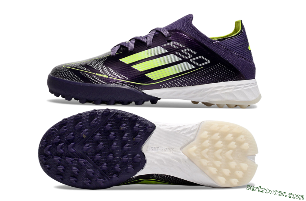 Kids Adidas F50 Elite TF Low-Tops Soccer Shoes - Purple/Green/White 1