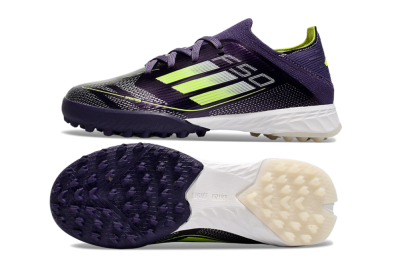 Kids Adidas F50 Elite TF Low-Tops Soccer Shoes - Purple/Green/White