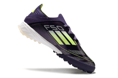 Kids Adidas F50 Elite TF Low-Tops Soccer Shoes - Purple/Green/White