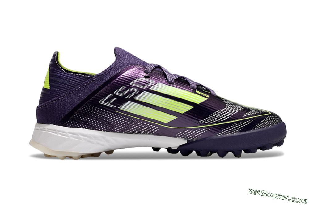 Kids Adidas F50 Elite TF Low-Tops Soccer Shoes - Purple/Green/White 6