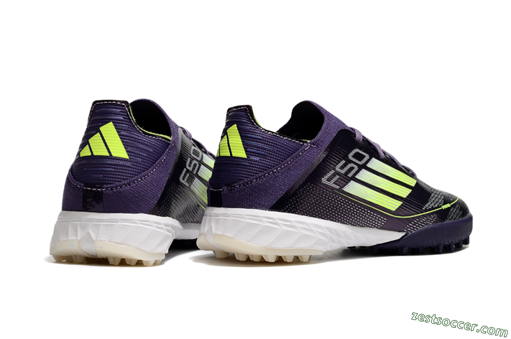 Kids Adidas F50 Elite TF Low-Tops Soccer Shoes - Purple/Green/White 7