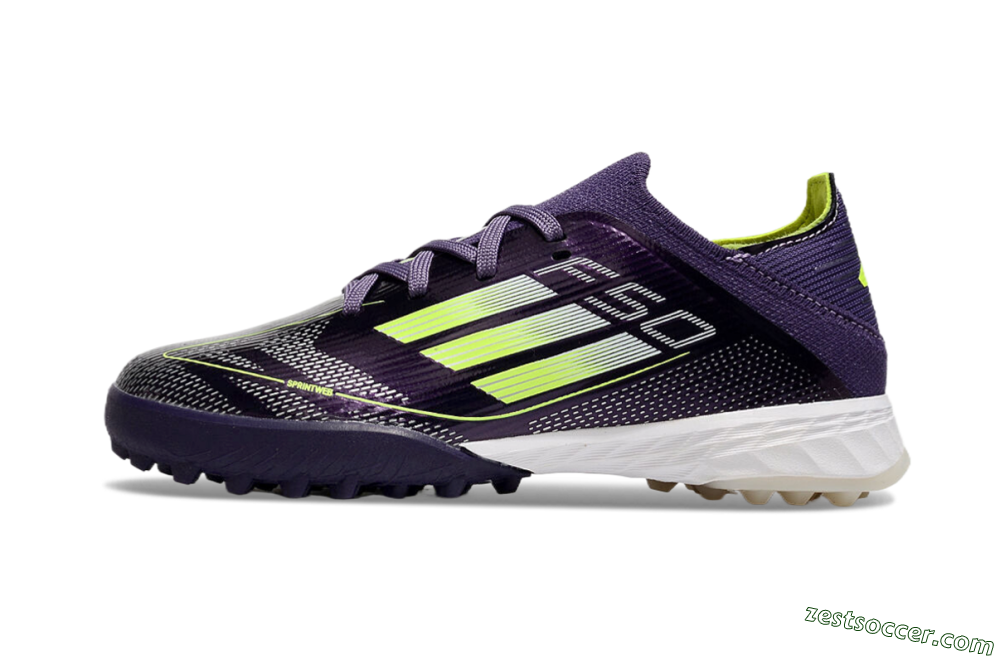 Kids Adidas F50 Elite TF Low-Tops Soccer Shoes - Purple/Green/White 2