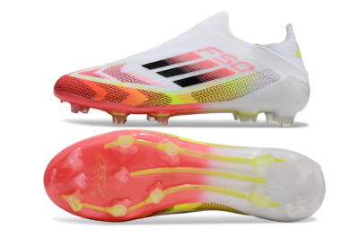 Adidas F50 Elite Laceless FG Low-Tops Soccer Cleats - White/Red/Black