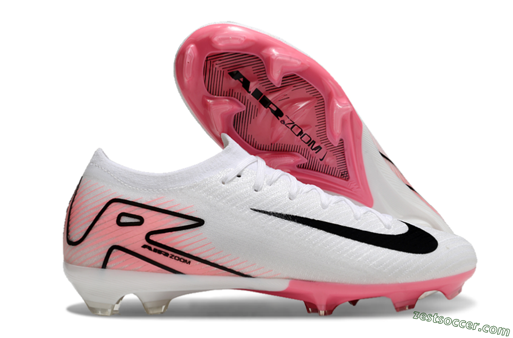 Nike Air Zoom Mercurial Vapor 16 Elite FG Low-Tops Soccer Cleats - White/Pink/Black 0