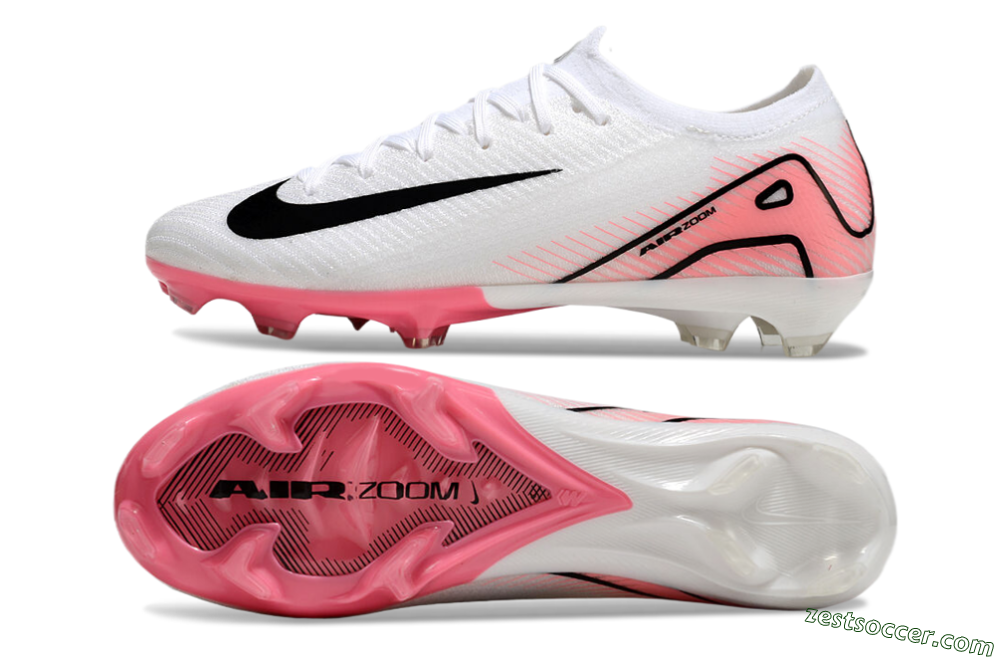 Nike Air Zoom Mercurial Vapor 16 Elite FG Low-Tops Soccer Cleats - White/Pink/Black 1