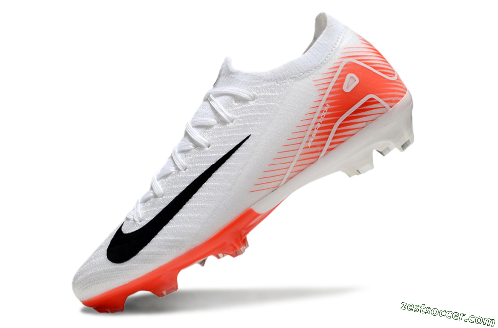 Nike Air Zoom Mercurial Vapor 16 Elite FG Low-Tops Soccer Cleats - White/Orange/Black 5