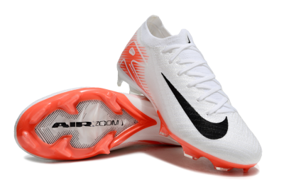 Nike Air Zoom Mercurial Vapor 16 Elite FG Low-Tops Soccer Cleats - White/Orange/Black