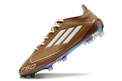Adidas F50 Elite FG Low-Tops Soccer Cleats - Brown/White/Gold