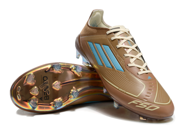 Adidas F50 Elite FG Low-Tops Soccer Cleats - Brown/White/Gold